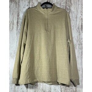 BEN HOGAN PERFORMANCE 1/4 ZIP LONG SLEEVE BEIGE GOLF PULLOVER MENS XL Pockets